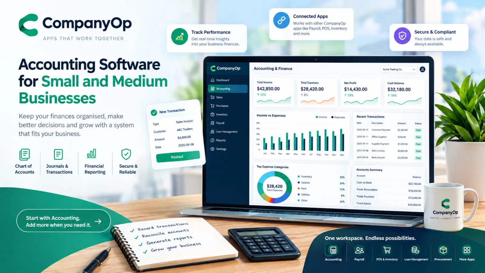 Accounting Software for Small and Medium Businesses | CompanyOp